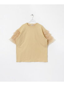 【SALE／50%OFF】organdy frill tee LAATO ラート トップス カットソー・Tシャツ イエロー ネイビー【RBA_E】【送料無料】[Rakuten Fashion]
