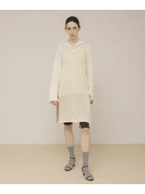 knit tunic vest LAATO ラート ワンピース・ドレス チュニック ブラック ホワイト【送料無料】[Rakuten Fashion]