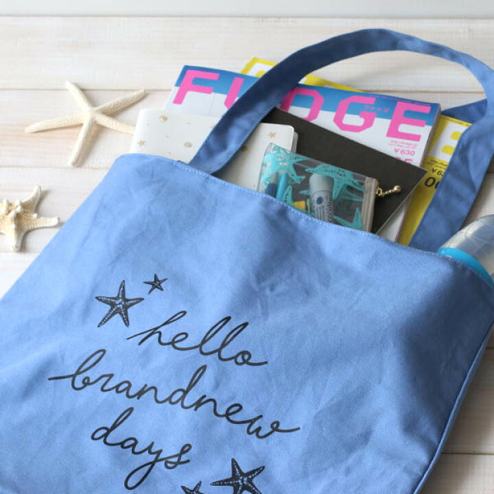 楽天市場】トートバッグ プラージュ (ブルー/ホワイト/イエロー)《エコ  