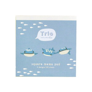 トリオ水族館/メモ《メモ帳/伝言メモ/電話メモ/どうぶつ柄/アニマル柄/ジンベイザメ/ジンベエザメ/メンダコ/ラッコ/シロクマ/おしゃれ/大人/かわいい/可愛い》【ラボクリップ】