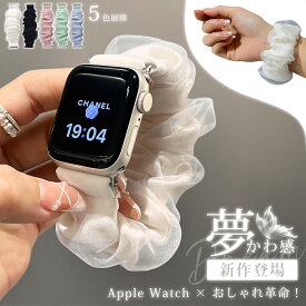 ＼マラソン限定P10倍／Apple Watch バンド アップルウォッチ シュシュ レディース 女性 おしゃれ バンド スポーツ アップル ウォッチ 可愛い ベルト 交換バンド くすみカラー 伸縮 伸びる ソロループ 49mm 46mm 45mm 42mm 41mm 40mm series 10 9 8 7 6 5 4 SE