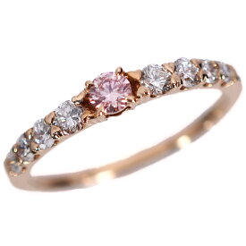 【ファンシーピンク】アーガイルピンクダイヤモンド リング ハーフエタニティ K18 ピンクゴールド ジュエリーリング (R100230) 指輪 プロポーズ 婚約指輪 結婚指輪 エンゲージリング ご褒美 普段使い プレゼント 金婚式 銀婚式 お祝い