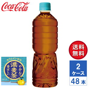 【メーカー直送】やかんの濃麦茶 from 爽健美茶 ラベルレス 600ml PET 2ケース(48本入)【送料無料】機能性表示食品