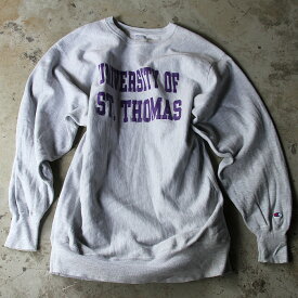 【中古】90's Champion リバースウィーブ "ST.THOMAS" クルーネックスウェット 海外直輸入USED品