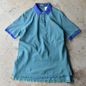 【中古】90's Polo by Ralph Lauren ボーダー ポロシャツ 海外直輸入USED品