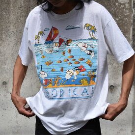 【中古】80's　Peanuts/ピーナッツ "TROPICAL" Tシャツ　USA製　230601