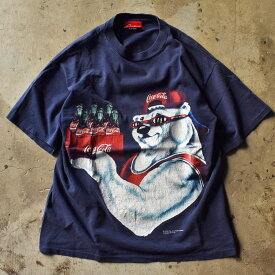 【中古】90's　Coca-Cola/コカ・コーラ POLAR BEAR アニマルプリント Tシャツ　USA製　230802