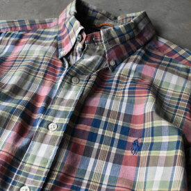 【中古】Ralph Lauren “CLASSIC FIT” マドラスチェック ボタンダウンシャツ 240327 S2069