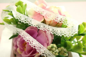 トーションレース　8mm巾　10m巻き　薄手スカラレース　オフホワイト　日本製　ds.50000-10