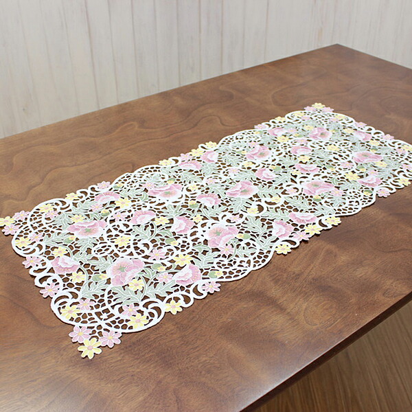 【楽天市場】テーブルセンター 約40×90cm 刺繍 玄関 ディスプレイ ...