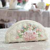 眼鏡ケース 約8×18cm リボン刺繍 めがね サングラス 安全 保護【2207S-2】