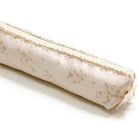 小花柄 ペンケース 約6×18cm [Fleur Rosé] ポーチ 筆箱 筆記用具 文房具 スリム 小さめ コンパクト