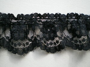 人気のクロのラッセルフリル原反売り 50MGRF-00019 ●送料最安値は定形外(規格外)660円●