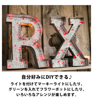 アルファベットオブジェ40cm大きいブリキインテリア雑貨イニシャルアルファベットオブジェイニシャルオブジェ大文字表札アイアン英語パーツローマ字ディスプレイDIYフラワーポット壁掛け置物玄関ウェディングおしゃれint-055
