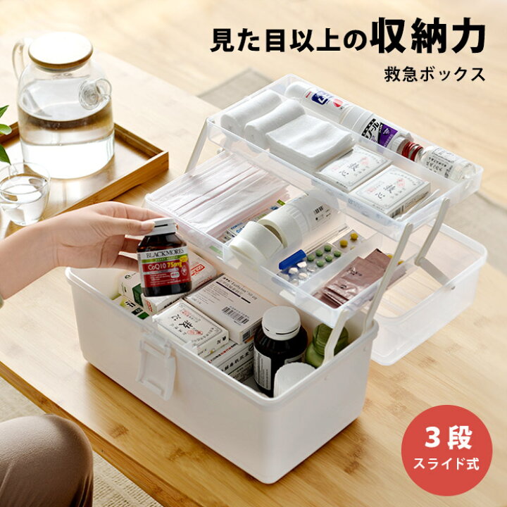 楽天市場 裁縫箱 大容量 裁縫箱 プラスチック 救急箱 おしゃれ くすり箱 ソーイングボックス かわいい メイクボックス 薬箱 ハンドル ホワイト 収納box メイクボックス コスメボックス コスメ収納 収納 ケース 収納ボックス 救急ボックス Int495 P レディース
