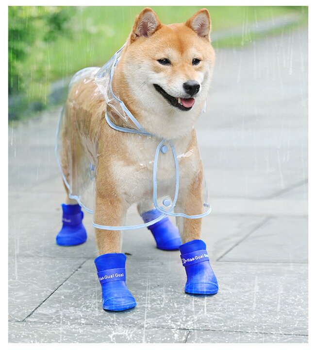 市場 犬用シューズ レインシューズ おさんぽソックス ドッグシューズ 靴 4個入り 滑り止め お散歩ブーツ