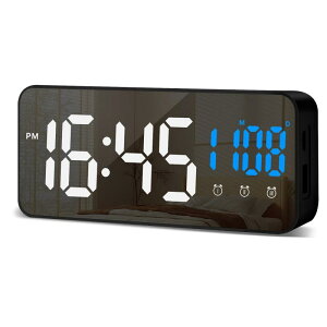 �ڊo�܂����v LED �u�����v 3���A���[���ݒ� �f�W�^�����v �d�r�� ����/���x/���t�\�� �X�k�[�Y�@�\ �É� ���邳���� ���ɈՂ����v USB�P�[�u�����d�� 15.5*6.7*3CM �J���[�F