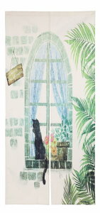 のれん おしゃれ ロング丈 180cm 北欧 プランター ボタニカル ナチュラル 観葉植物 グリーン ロング 可愛い 突っ張り棒 暖簾 間仕切り 押し入れ クローゼット 脱衣所 棚 玄関 インテリア 布 目