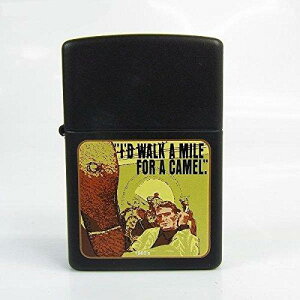 ZIPPO �W�b�|�[ ���C�^�[ �L������ CAMEL I'D WALK A MILE FOR A CAMEL �E�H�[�N �A �}�C�� �u���b�N�}�b�g