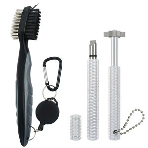 VIPMOON ゴルフクリーニングツールセット アイアンブラシ ゴルフクラブ溝削 ゴルフクラブ 清潔用 メンテナンス用品 携帯便利 軽量 多機能 UV角溝用 ゴルフツールセット