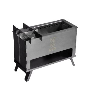 DOD(ディーオーディー) ぺらもえファイヤー ツーリング に持ち出せる 薄型 コンパクト 収納 折りたたみ式 焚き火台 Q1-946-SL シルバー サイズ:(約)W32×D14×H23cm