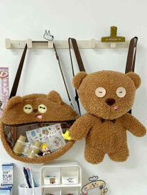 リュック レディース かわいい クマのぬいぐるみ バックパック ナイロン ぬいぐるみ デイパック ベア 熊 婦人 女の子 ガールズ ブラウン 耐摩耗性