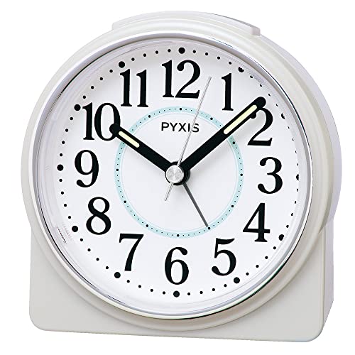 セイコークロック 目覚まし時計 置き時計 アナログ 白パール 89×86