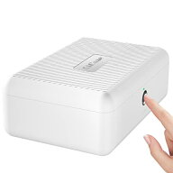 生体認証指紋収納ボックス、ポータブルキャッシュジュエリーセキュリティケースロックボックス金庫、車、…