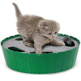 猫おもちゃ 電動式 ネズミを捕らえる 隠す 追う 猫おもちゃ ネコ遊び 運動 ベット用 GREEN 送料　無料