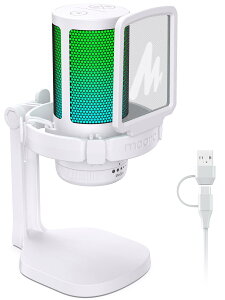 USB コンデンサーマイク ゲーミングマイク ノイズキャンセリング PC マイク ミュートボタン 単一指向性 RGBライティング 音 送料 無料