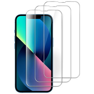 iPhone 13/13 Pro 6.1C`p SʕیtB 9HKXtB P[XɊȂ HDNA 3Zb @
