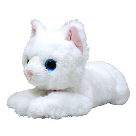 サンレモン ひざ ねこ オッドアイ ホワイト S 13×15×36cm ぬいぐるみ アニマル P1982 送料　無料