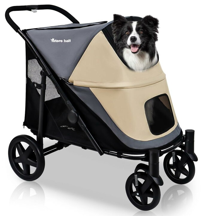 楽天市場】ペットカート 大型犬 多頭対応 耐荷重55kg 4輪 折りたたみ式 