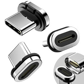 24ピン マグネット式 USB C コネクター チップ ヘッド 3パック ほとんどのタイプ C 電話ケーブル アダプター パッド タ 送料　無料