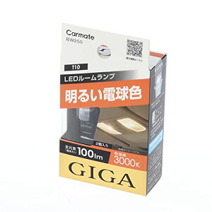 J[CgCARMATE ԗp LED [v GIGA 邢dF T10 3000K 100lm 2 BW250 @
