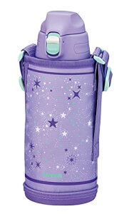 ピーコック 水筒 800ml 保冷 真空断熱構造 ワンタッチ 直飲み ポーチ付 本体丸洗いOK ステンレスボトル パープルスター AJ 送料 無料