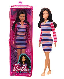 バービーBarbie ファッショニスタ ボーダーワンピース 着せ替え人形専用収納ケース付き3歳~GYB02 送料　無料