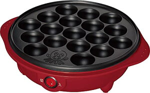 山善 たこ焼き器 18穴 フッ素コーティング 簡単お手入れ ワンタッチ操作 コードすっきり収納 レッド YOB181R 送料 無料