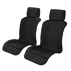 nYooカーシートカバー 防水 車防水シートカバー 前席用 軽/普通車に適用 ずれにくい BRボンディング シート保護 ブラック フロント