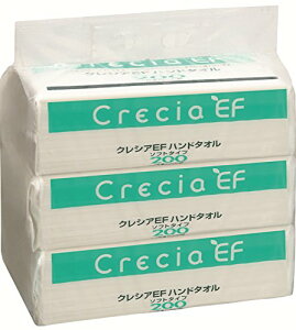 紙クレシア EFハンドタオル ソフトタイプ 枚重ね ホワイト 00組400枚 x 3パック