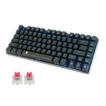 e元素ゲーミングキーボード メカニカル式キーボード 青軸アンチゴースト英語配列81キー RGB発光LEDバックライト付き USB有線防水オフィス ゲーム用キーボード 青軸, ピンク サンデーモーニング 店