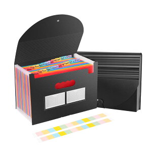 Hodolas ドキュメントスタンド A4 ドキュメントファイル 5ポケット アコーディオンファイル 書類収納ケース 色別ファイリング 区分けラ