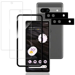 �K���X�t�B���� Goole ixel 7a �p ���K���X�t�B���� + ���J�����t�B���� + �K�C�h�g�t�� ���{���Ɏq�f�ލ̗p �S�� �ی�t�B��
