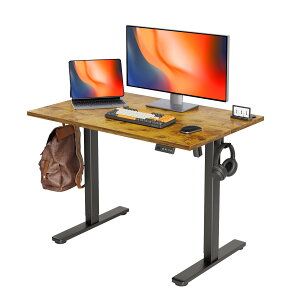 昇降デスク 初心者向け スタンディングデスク 電動 パソコンデスク 昇降式 オフィスデスク 幅100cm*奥行き60cm ブラックフレーム/ブ