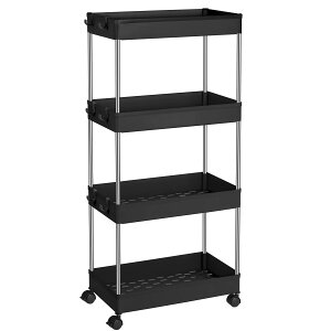 キッチンワゴン 収納ワゴン キッチンラック キッチン収納カート 隙間ワゴン 収納棚 キッチン収納棚 収納ラック キャスター付き ホワイト スリム