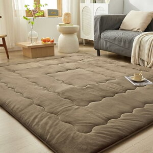 Livin こたつ敷布団 極厚ラグ 正方形 190×190cm あったか 5層 フランネル生地 マイクロファイバー 滑り止め付き 床暖房対応