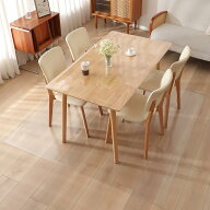 ダイニングマット 透明 200×240cm 厚さ1.5mm 床保護マット エンボス加工 撥水 特大サイズ カット可 クリ…