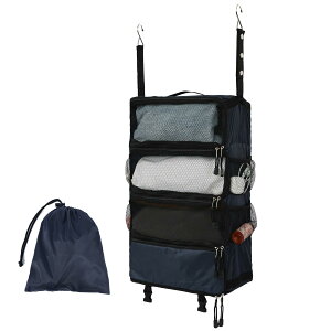 ABIORAタビトラ クローゼット吊り下げ収納 衣類ラック 収納ボックス インナーバッグ 吊り下げ 旅行 出張 クローゼット 折り畳み式 省スペ