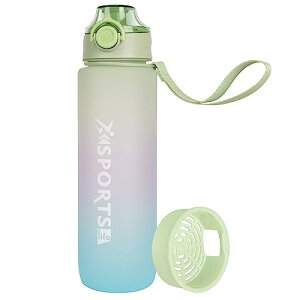 QiExt ボトル 水筒 1リットル 大容量 BAフリー 耐冷耐熱 1000ml 超軽量 漏れ防止 携帯便利 容量表示 ジム スポーツ ウォー