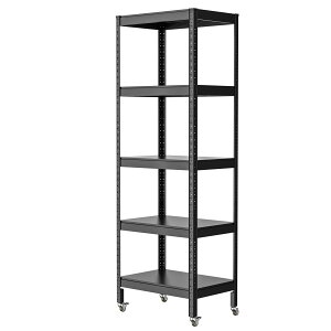ラック スチールラック キャスター付き 幅60cm 5段 耐荷重120k/段 メタルラック ブラック 幅60×奥行40×高さ171cm
